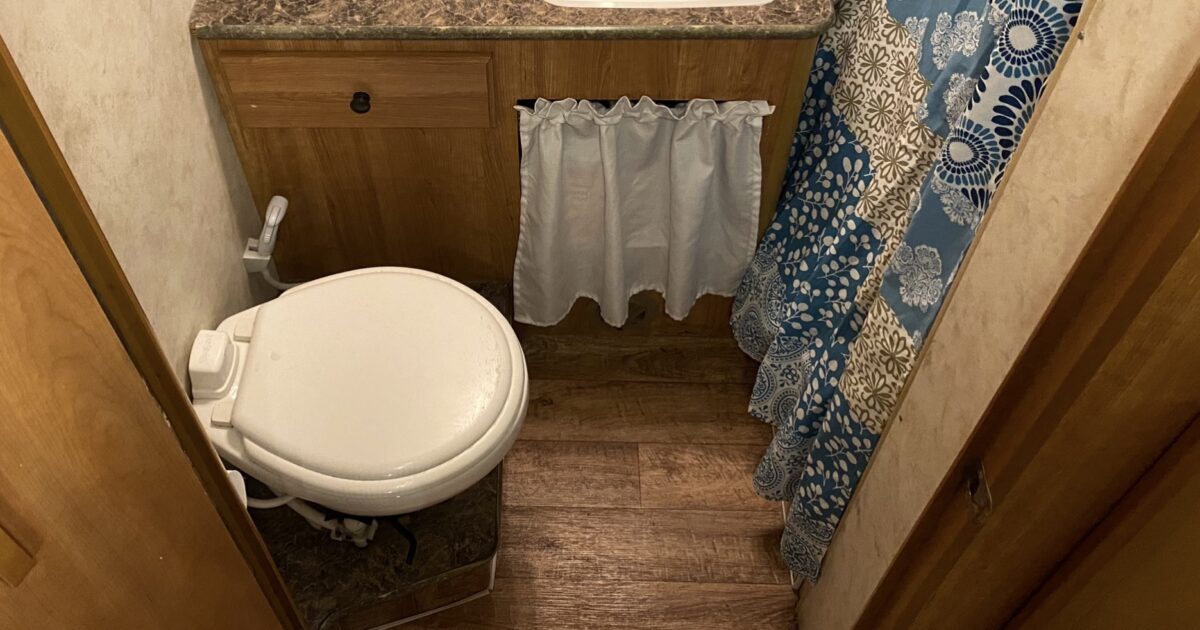 RV bathroom with RV toilet