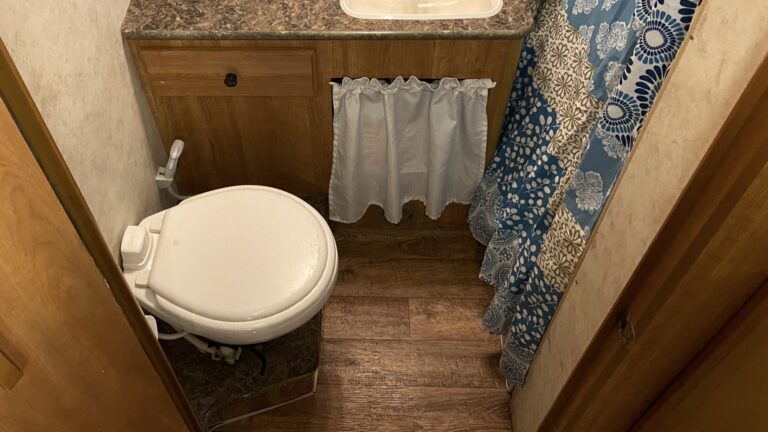 RV bathroom with RV toilet