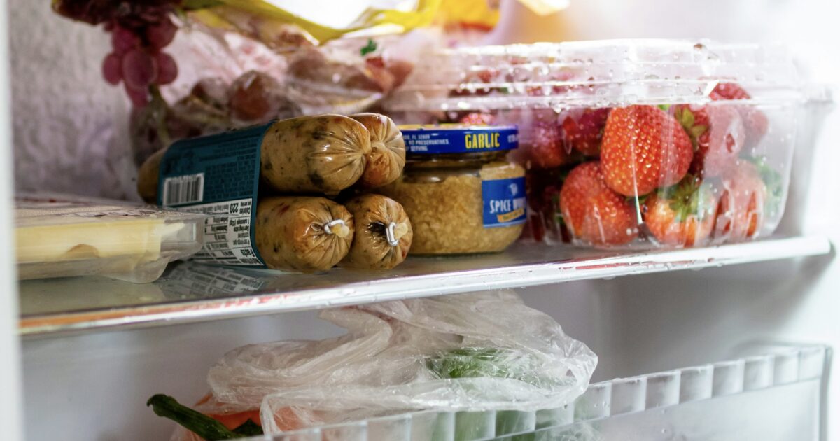 Food inside Norcold RV refrigerator