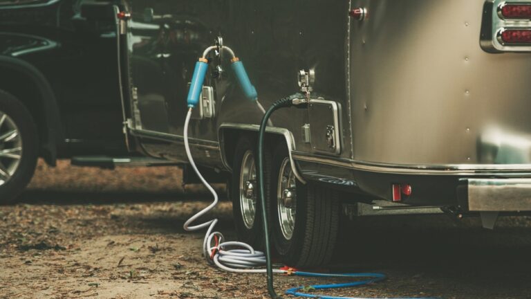 An RV with intake hoses