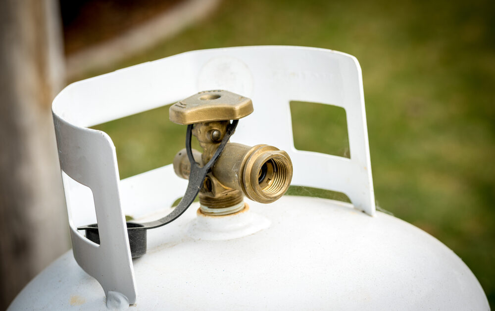the nozzle of a propane tank