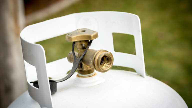 the nozzle of a propane tank
