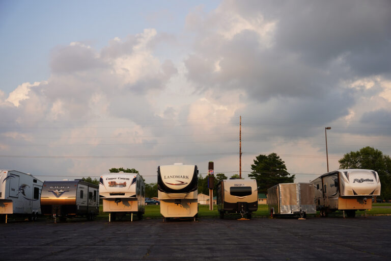 RVs in outdoor storage