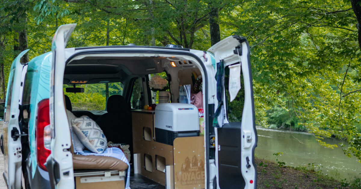 storage inside a Class B campervan