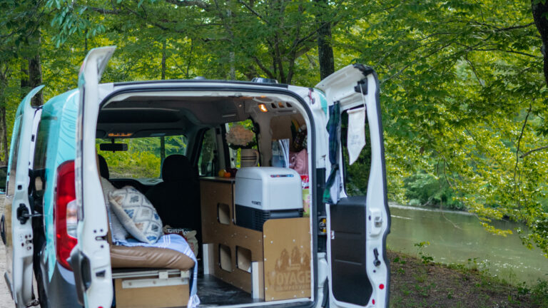 storage inside a Class B campervan