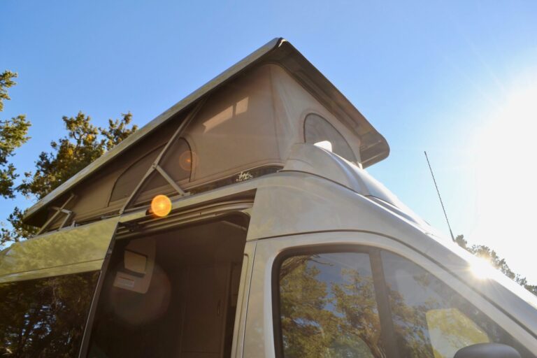 a pop top on a Class B camper