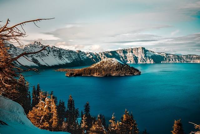 Crater Lake in winter