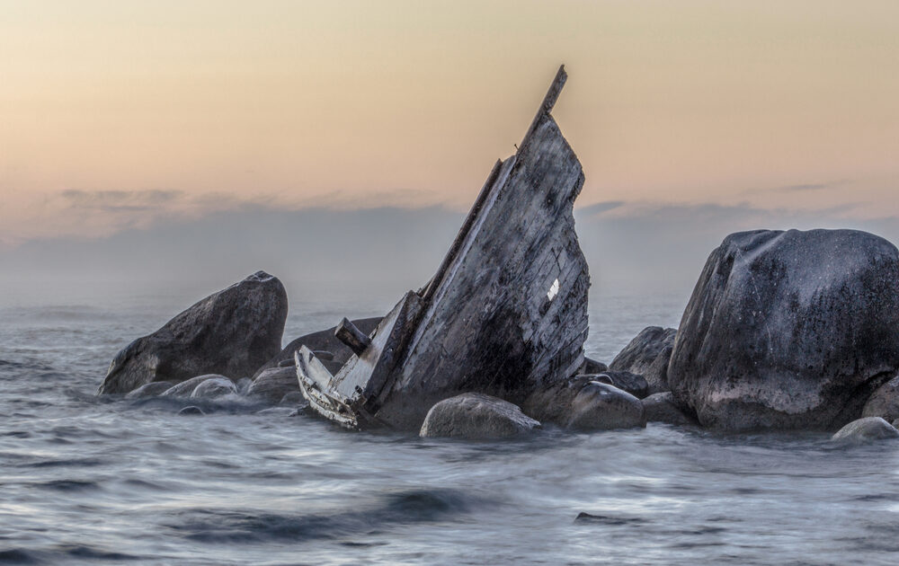 a shipwreck on the Michigan coast