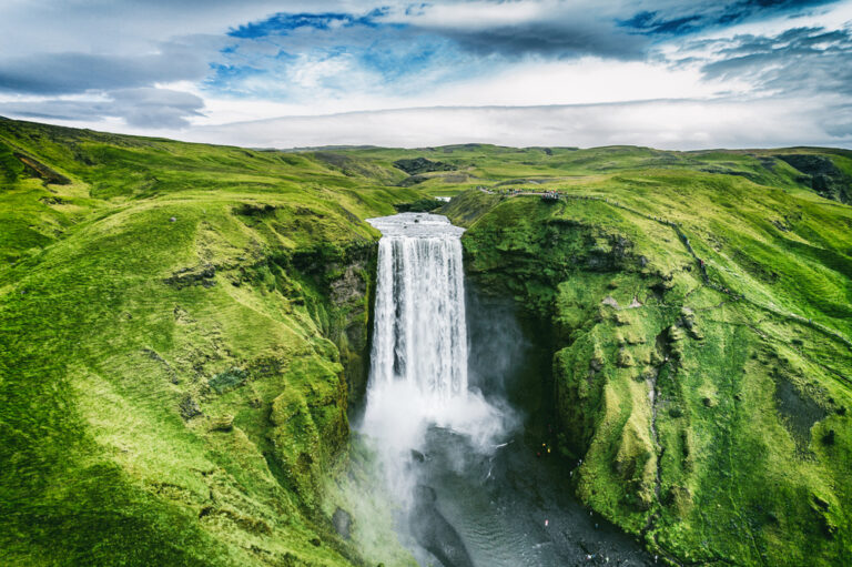 a waterfall in Iceland