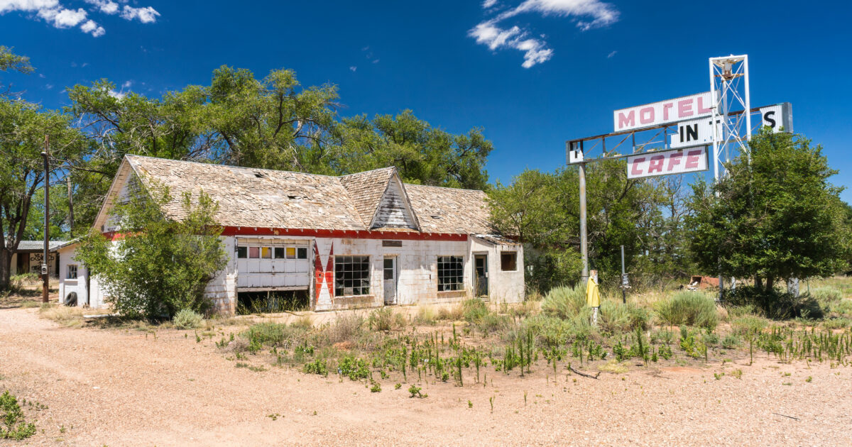 ghost town along abandoned route 66