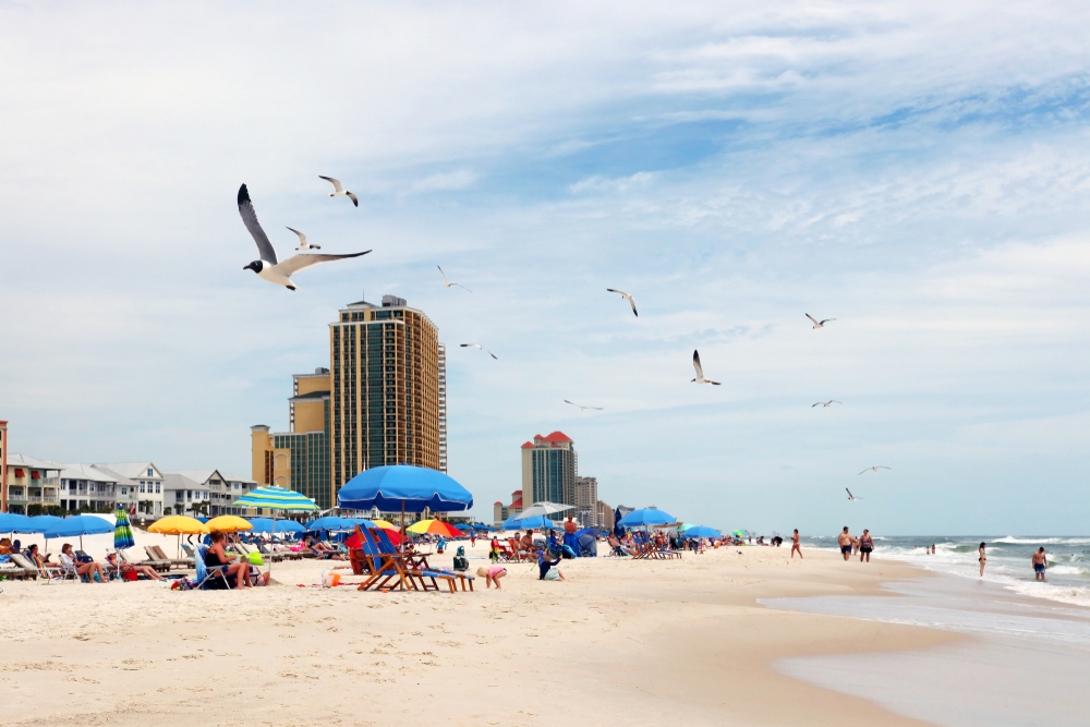 beachgoers at Gulf Shores State Park