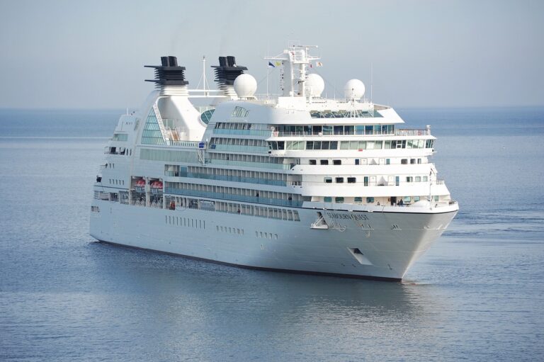 A cruise ship in the ocean