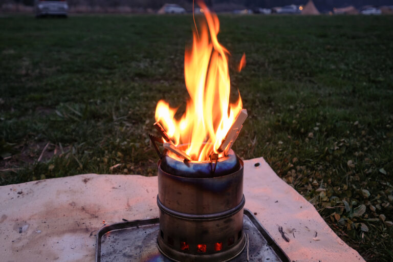 a meal cooking over a campfire