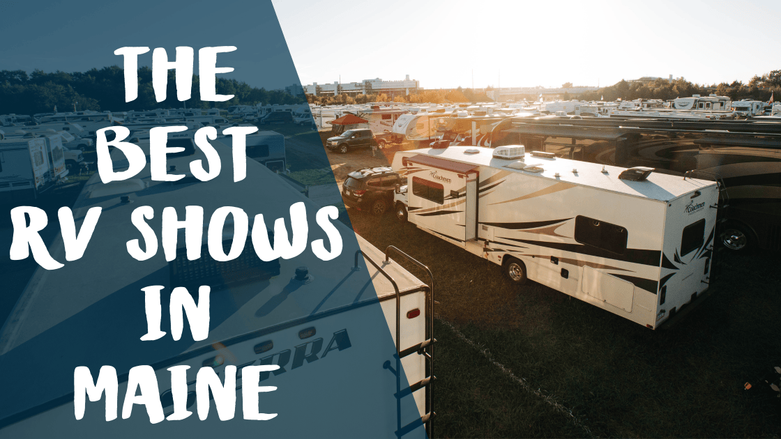 a banner for RV shows in Maine
