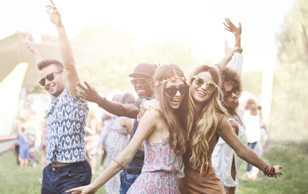 Girls with flower crowns at Coachella