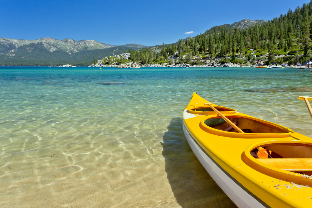 A kayak on Lake Tahoe