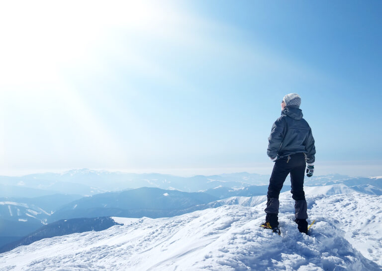 A man standing in snow