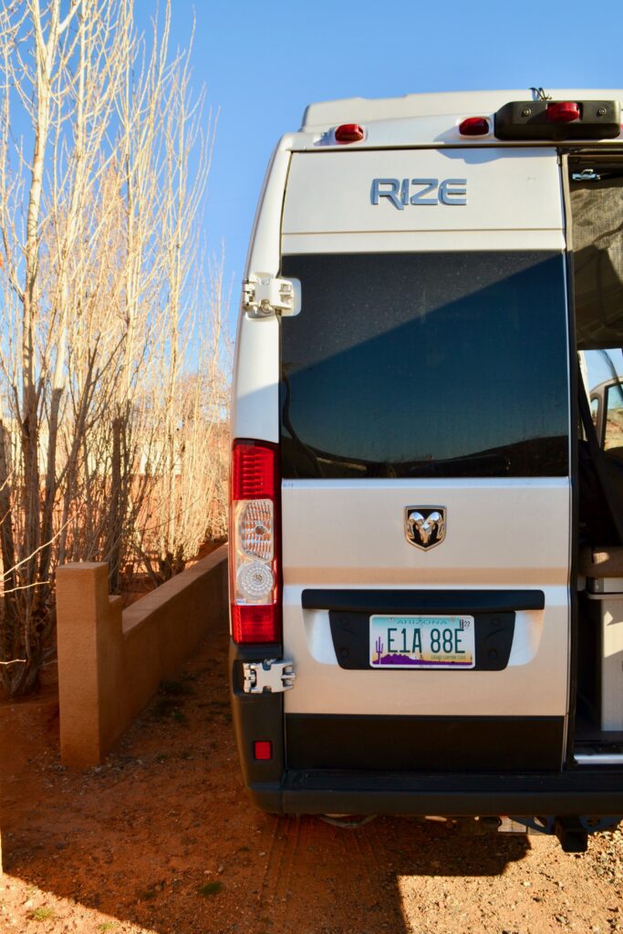 a campervan parked in a spot