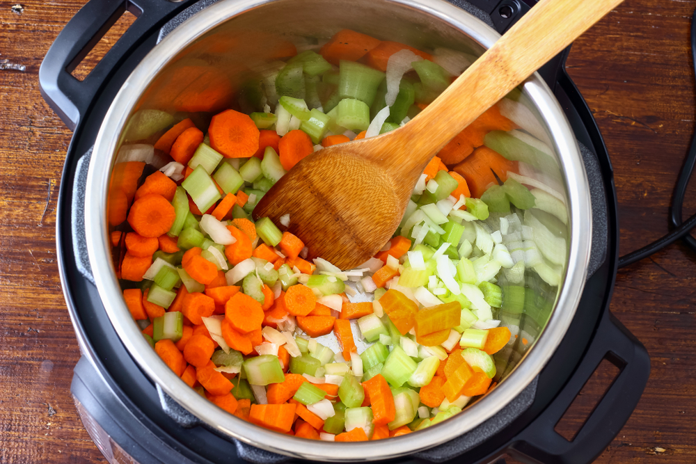 Instant Pot with minestrone soup