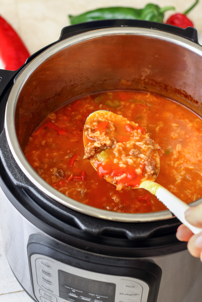 An Instant Pot with sauce