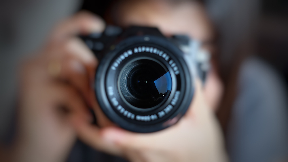 a closeup of a camera lens