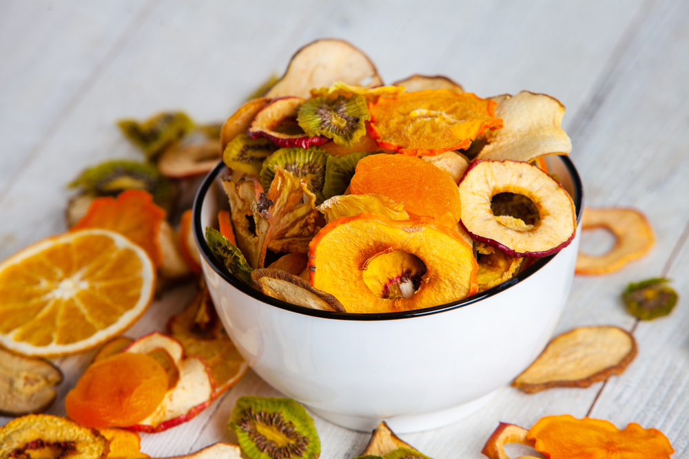 A bowl of dried fruit