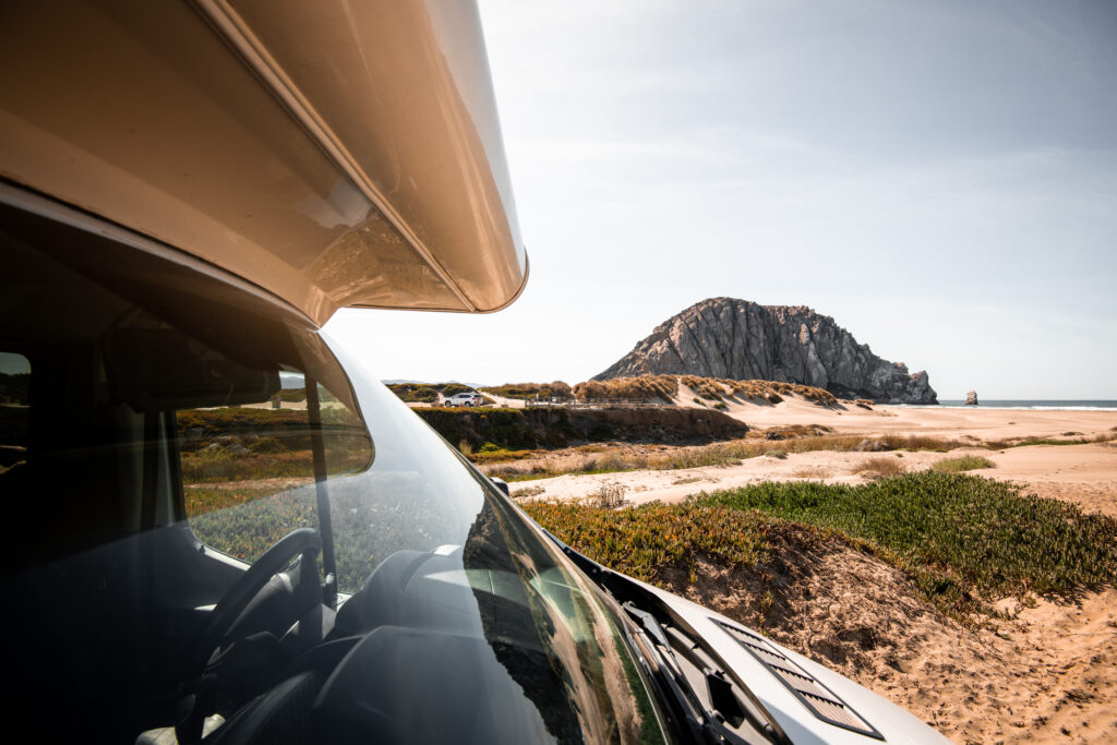 an RV by the seaside