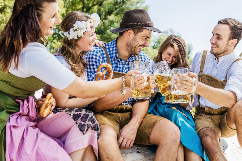 people toasting at Oktoberfest