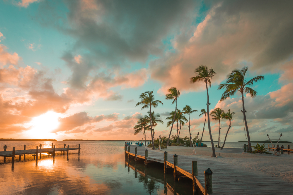 a boardwalk to the beach in Key West