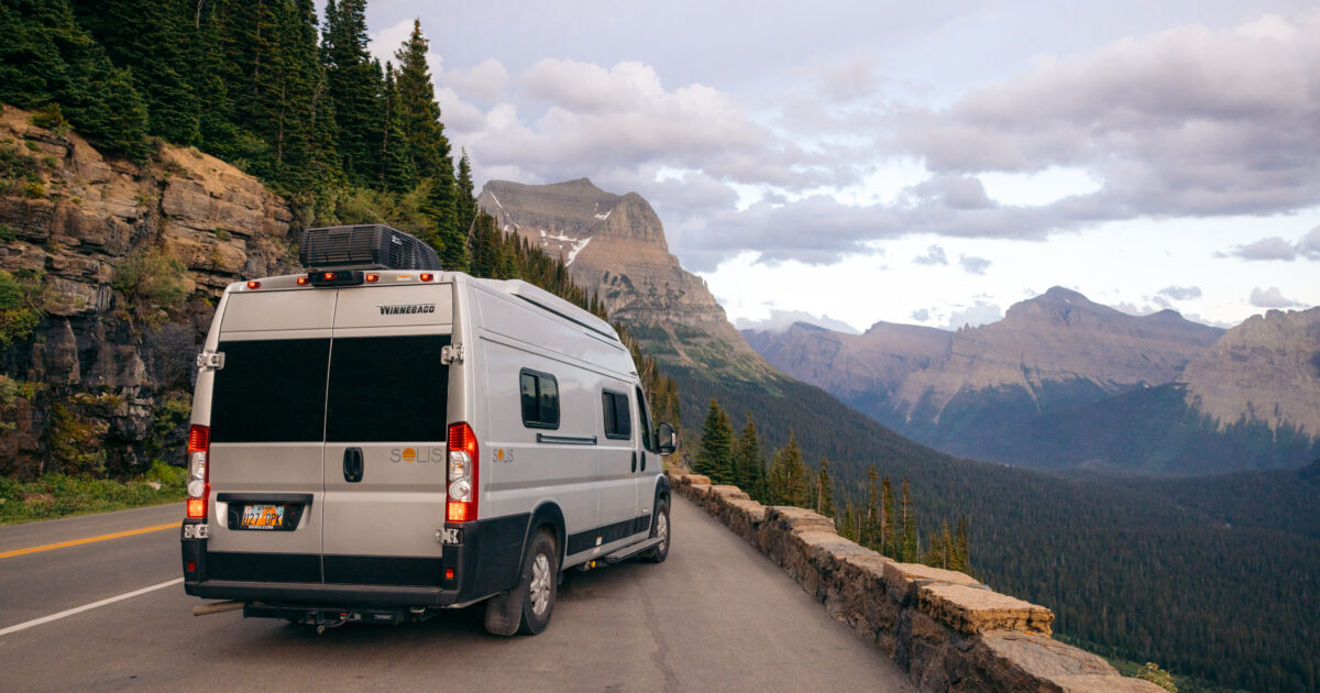 winnebago campervan in national park