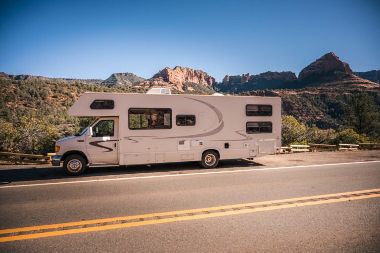 a Class C camper in the southwest