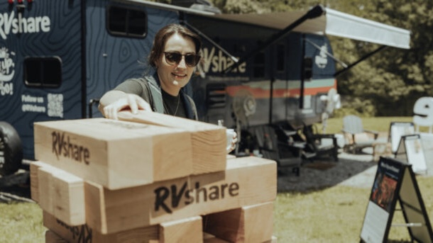 Lady wrapping an RV