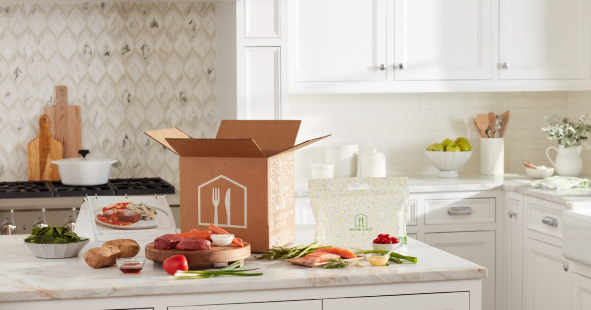 box of Home Chef meal service groceries
