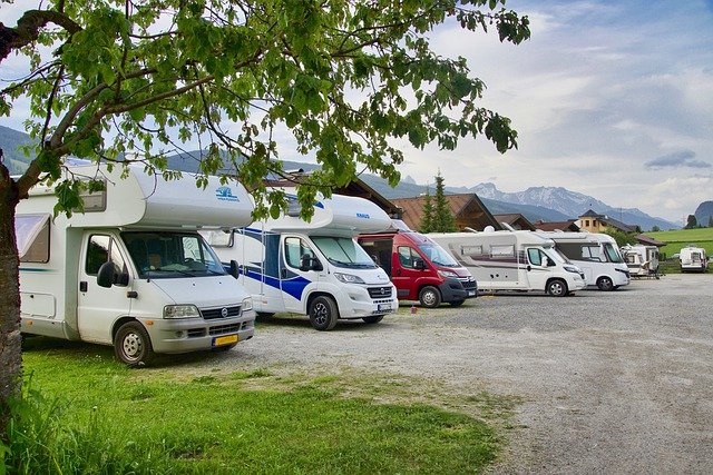 campers all lined up in a row