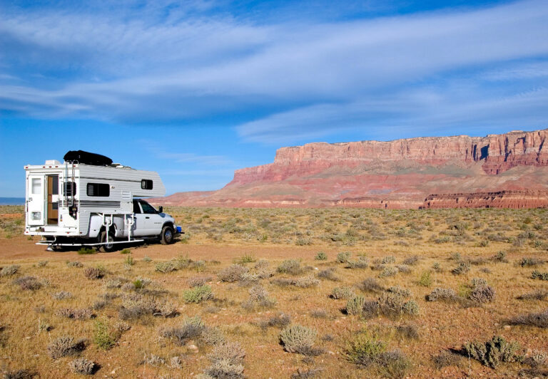 Truck Camper in Utah Desert