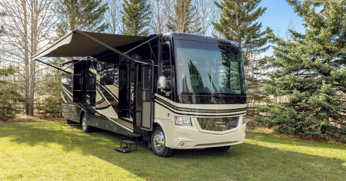 RV parked on grass