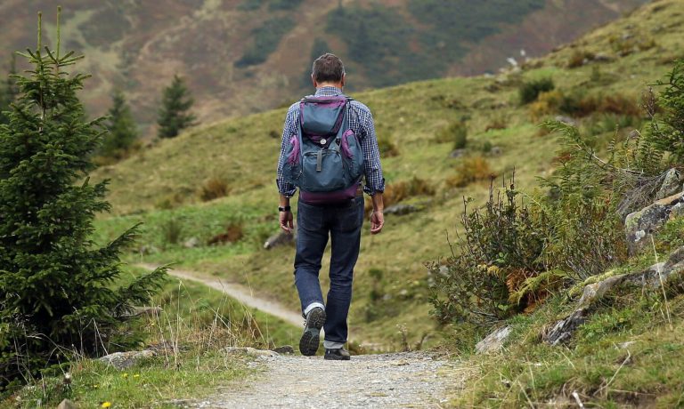 Hiking outdoors