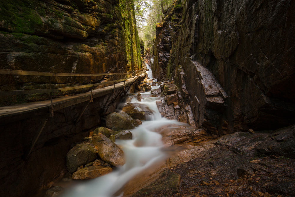 Flume Gorge in Franconia Notch State Park is a great addition to a New Hampshire bucket list