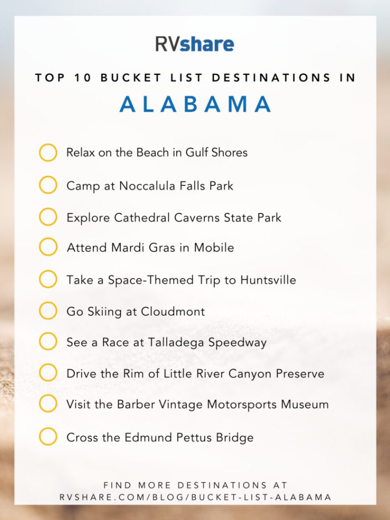 alabama bucket list