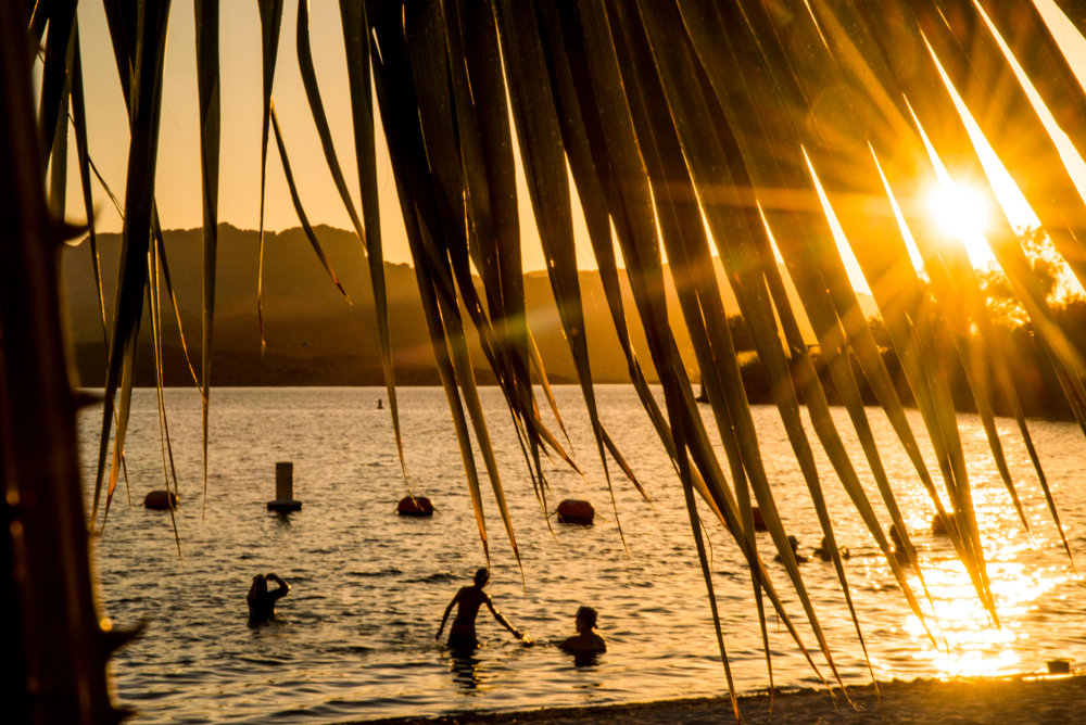 USA, Arizona, Drought Spotlight number 3, Rte 66 Expedition, Cattail Cove State Park on Lake Havasu (Colorado River) at sunset