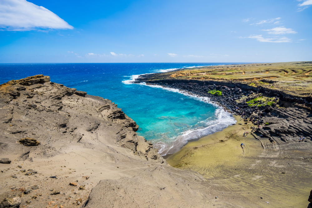 Hawaii Green sand beach (Papakōlea) the must-see beach of Big Island