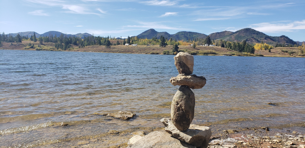 Rock stack at Steamboat Lake State Park