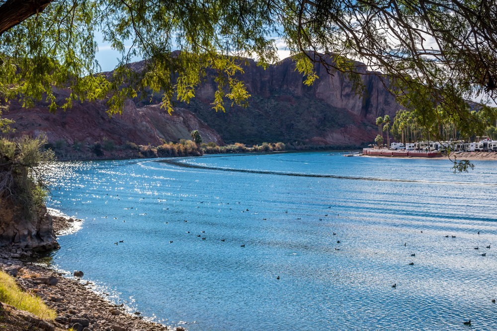 An overlooking view of nature in Buckskin Mountain SP, Arizona