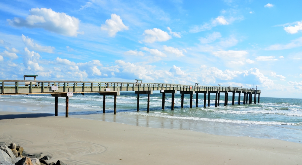 fishing pier at st augustine beach florida usa