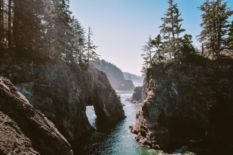 A stunning river winds through tree-lined bluffs.