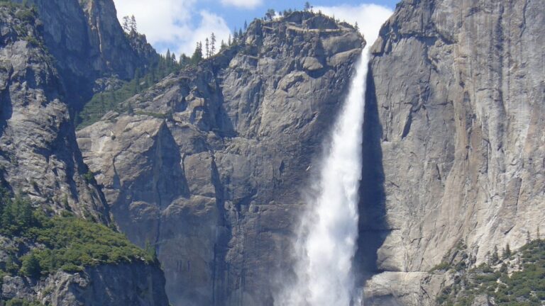 Yosemite falls, one of the most famous California waterfalls