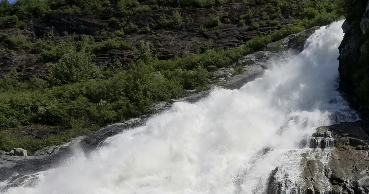 Nugget falls, one of the most famous Alaska waterfalls