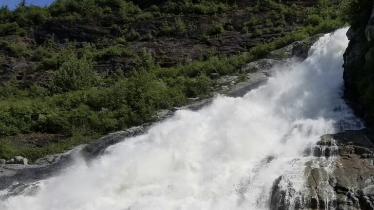 Nugget falls, one of the most famous Alaska waterfalls