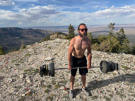 Working out while boondocking at Marble Canyon Overlook Utah