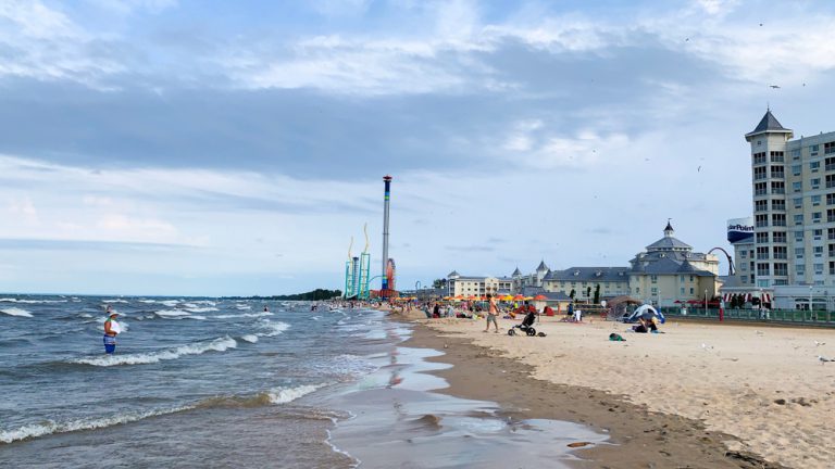 SANDUSKY, OH - JULY 20, 2019: Cedar Point Amusement Park Hotel Breakers